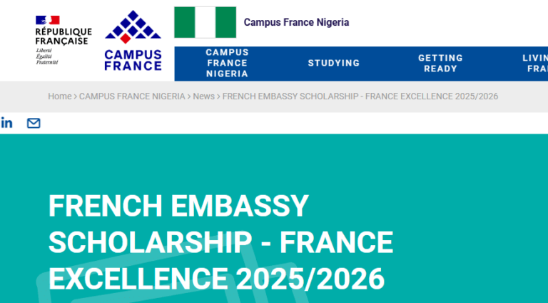 Embassy of France 2025/26 Excellence Masters Scholarships For Nigerian Students To Study In France- Apply Now! (Funded)